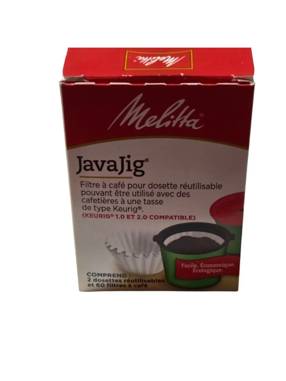 Melitta JavaJig Reusable Coffee Filter System Keurig 1.0 2.0 Brewers 60 Filters
